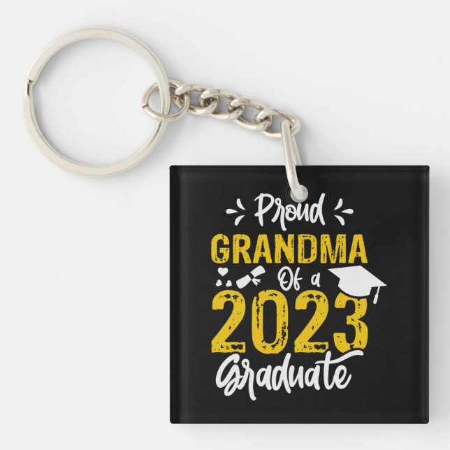 Proud Grandma Of Graduate 2023 Key Ring (Front)