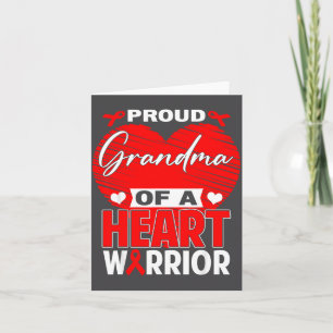 Proud Grandma Of Heart Warrior Heart Disease Aware Card