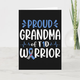 Proud Grandma Of T1d Warrior Diabetes Awareness Bl Card