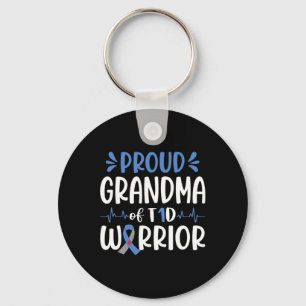 Proud Grandma Of T1d Warrior Diabetes Awareness Bl Key Ring