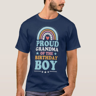 Proud Grandma Of The Birthday Boy Bohemian Rainbow T-Shirt