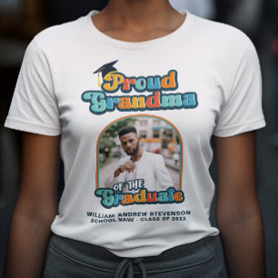 Proud Grandma of the graduate photo groovy retro T-Shirt
