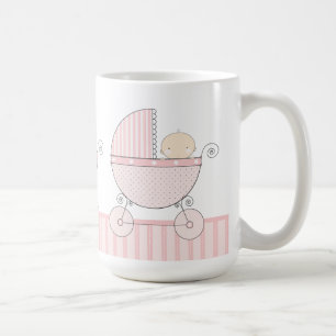 Proud Grandma of Twin Girls Baby Pink Carriage Coffee Mug