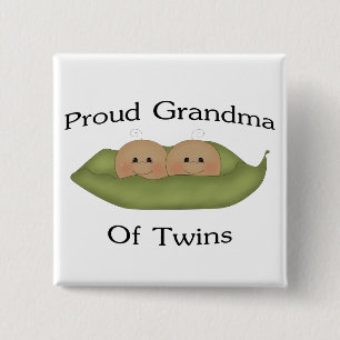 Proud Grandma Of Twins 15 Cm Square Badge