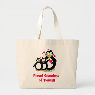 Proud Grandma of Twins Large Tote Bag