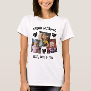 Proud Grandma   Personalized Photos and Names T-Shirt