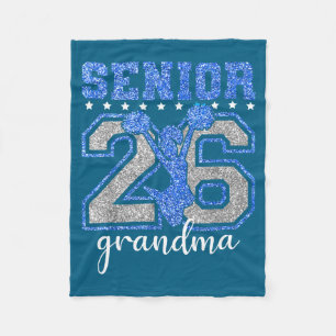Proud Grandma Senior Cheer Leader 2026 Graduation Fleece Blanket