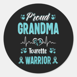 Proud Grandma Tourette Syndrome Warrior Awareness Classic Round Sticker