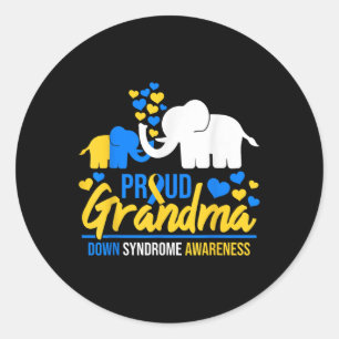 Proud Grandma World Down Syndrome Awareness Day El Classic Round Sticker