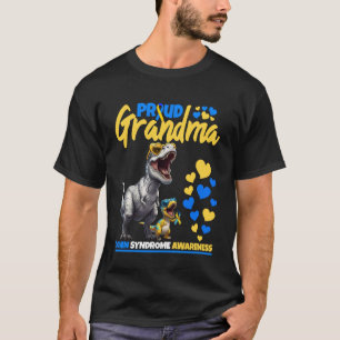 Proud Grandma World Down Syndrome Awareness Dinosa T-Shirt
