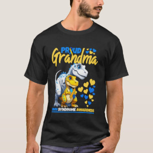 Proud Grandma World Down Syndrome Awareness Dinosa T-Shirt