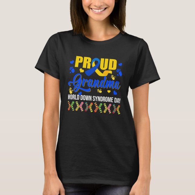 Proud Grandma World Down Syndrome Awareness Socks  T-Shirt (Front)