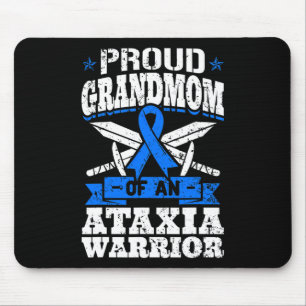 Proud Grandmom Of An Ataxia Warrior Blue Awareness Mouse Pad