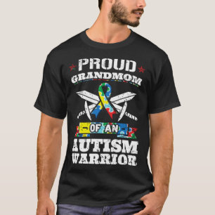 Proud Grandmom Of An Autism Warrior Kanner Awarene T-Shirt