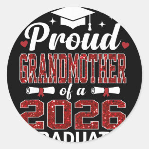 Proud Grandmother Of A 2026 Graduate Cl Of Graduat Classic Round Sticker