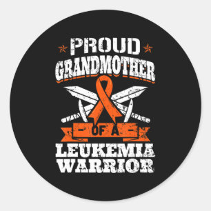 Proud Grandmother Of A Leukaemia Warrior Awareness Classic Round Sticker