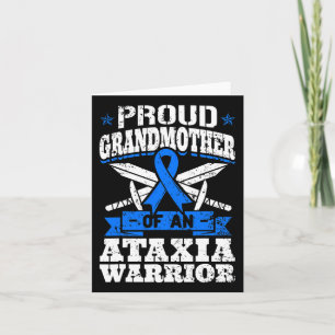 Proud Grandmother Of An Ataxia Warrior Blue Awaren Card