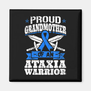 Proud Grandmother Of An Ataxia Warrior Blue Awaren Magnet