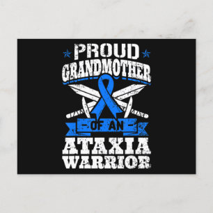 Proud Grandmother Of An Ataxia Warrior Blue Awaren Postcard
