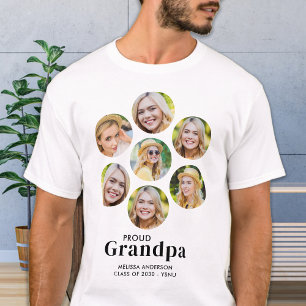 Proud GRANDMPA Custom 7 Photo Collage Graduation T-Shirt