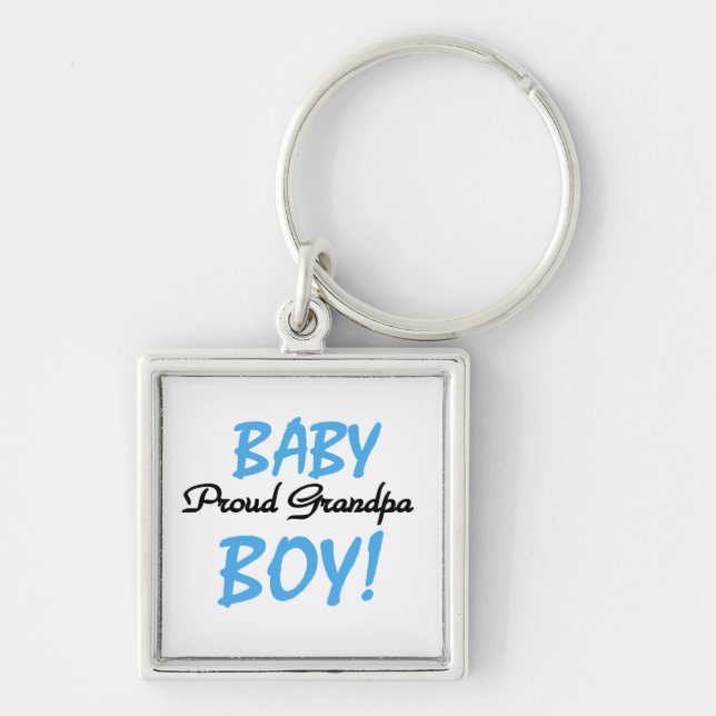 Proud Grandpa Baby Boy T-shirts and Gifts Key Ring (Front)