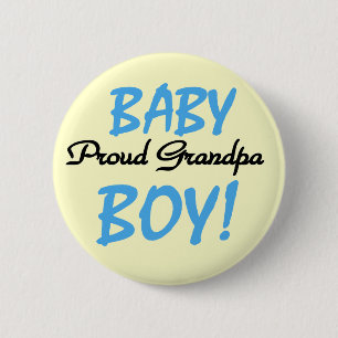 Proud Grandpa Baby Boy Tshirts and Gifts 6 Cm Round Badge