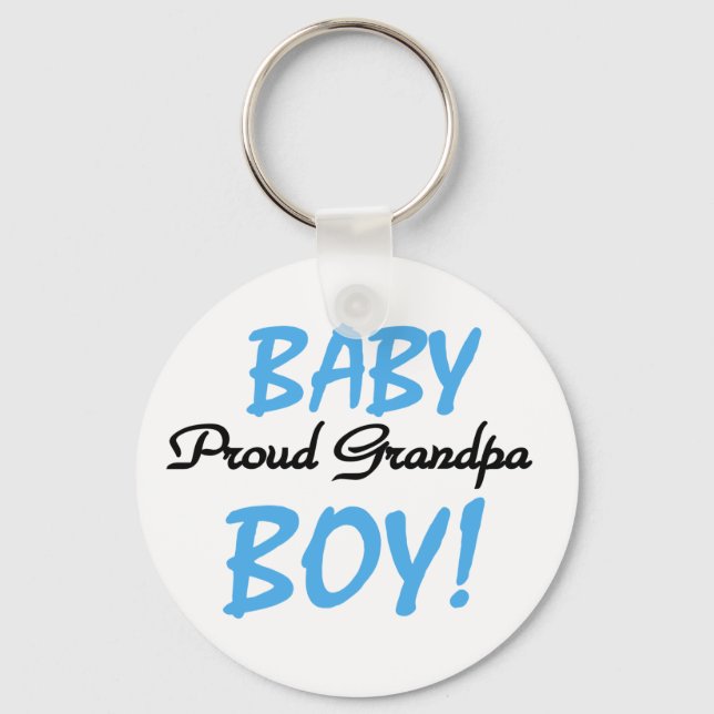 Proud Grandpa Baby Boy Tshirts and Gifts Key Ring (Front)