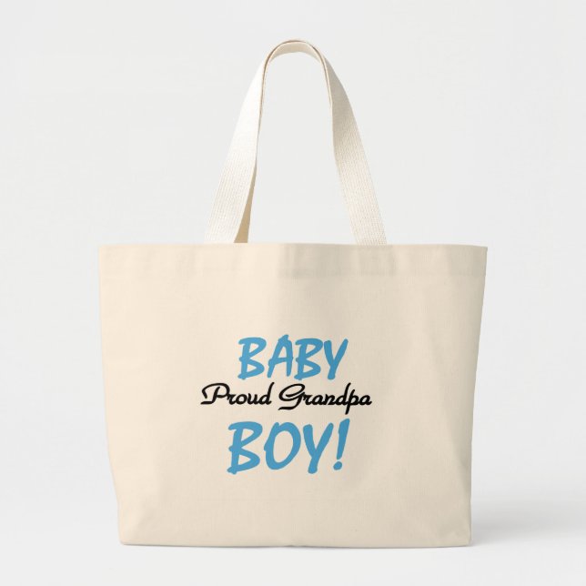 Proud Grandpa Baby Boy Tshirts and Gifts Large Tote Bag (Front)