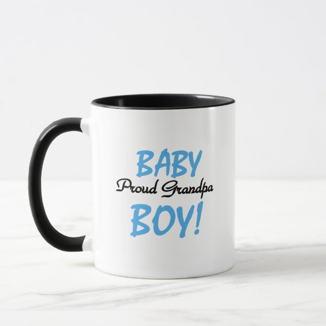 Proud Grandpa Baby Boy Tshirts and Gifts Mug (Left)