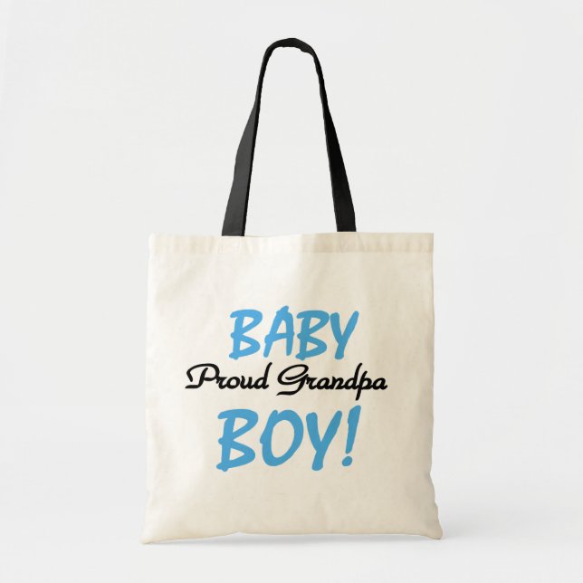 Proud Grandpa Baby Boy Tshirts and Gifts Tote Bag (Front)