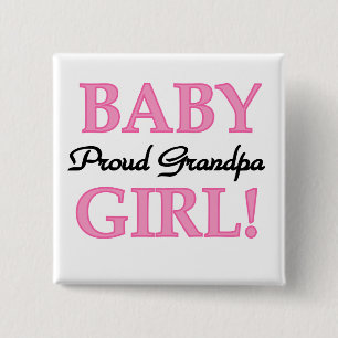 Proud Grandpa Baby Girl T-shirts and Gifts 15 Cm Square Badge