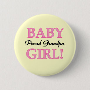Proud Grandpa Baby Girl T-shirts and Gifts 6 Cm Round Badge