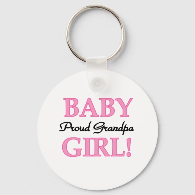 Proud Grandpa Baby Girl T-shirts and Gifts Key Ring (Front)