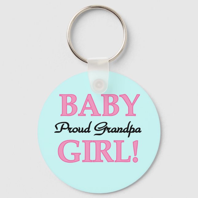Proud Grandpa Baby Girl T-shirts and Gifts Key Ring (Front)