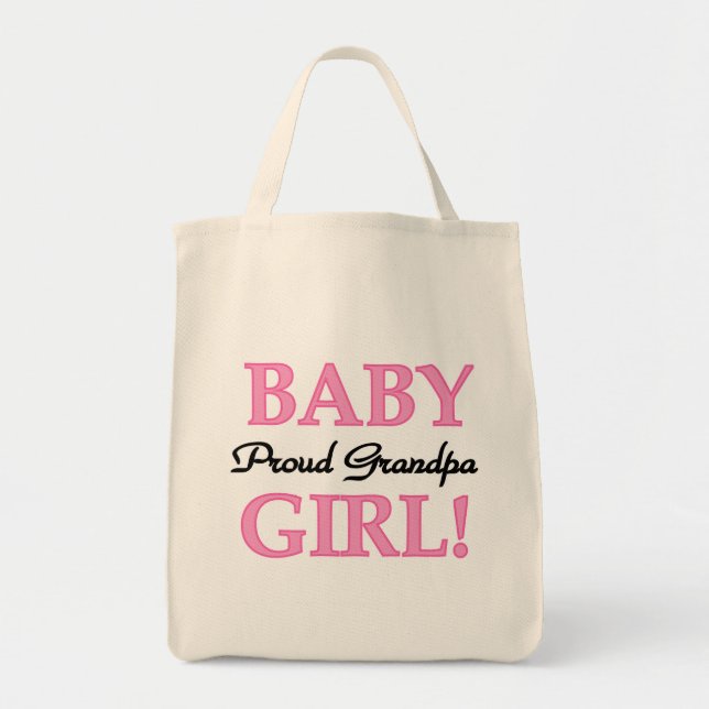 Proud Grandpa Baby Girl T-shirts and Gifts Tote Bag (Front)