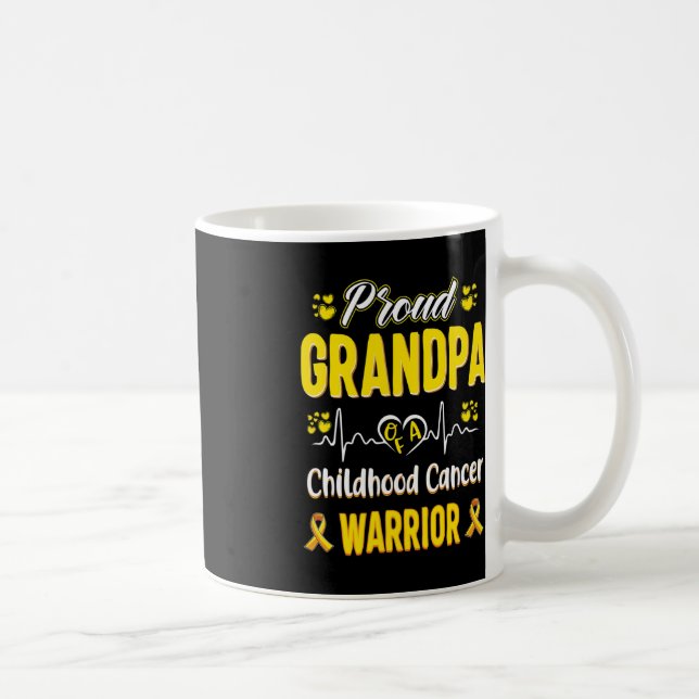 proud Grandpa Childhood cancer warrior awareness r Coffee Mug (Right)