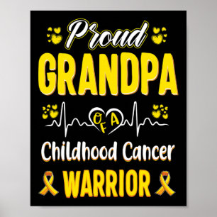 Proud Grandpa Childhood Cancer Warrior Awareness R Poster