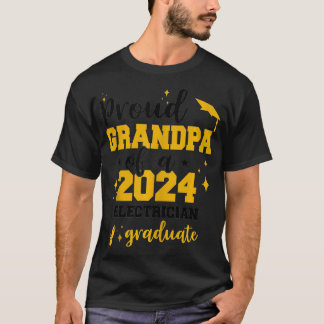 Proud Grandpa Of 2024 Electrician Graduate Senior T-Shirt