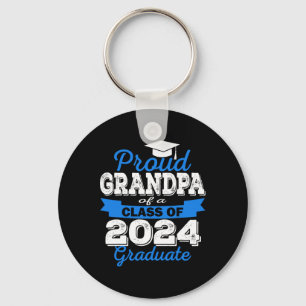 Proud Grandpa Of 2024 Graduate Awesome Family Coll Key Ring