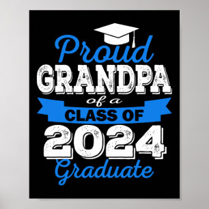 Proud Grandpa Of 2024 Graduate Awesome Family Coll Poster