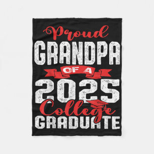Proud Grandpa Of 2025 Graduate College Shirt Gradu Fleece Blanket
