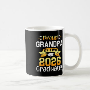 Proud Grandpa Of 2026 Graduates Cool Twin Senior S Coffee Mug
