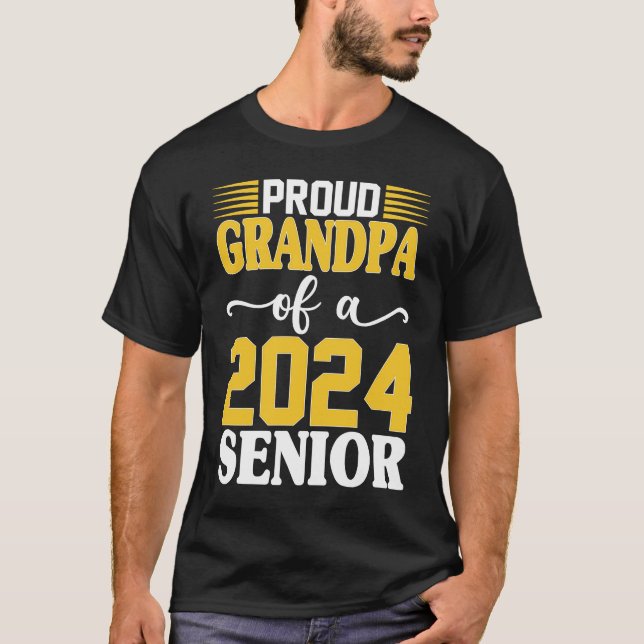 Proud Grandpa Of A 2024 Senior Graduation Class Of T-Shirt (Front)