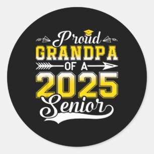 Proud Grandpa Of A 2025 Senior Graduate Classic Round Sticker