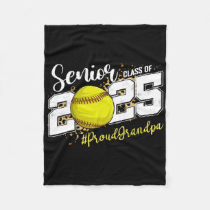 Proud Grandpa Of A 2025 Senior Softll Graduation Fleece Blanket