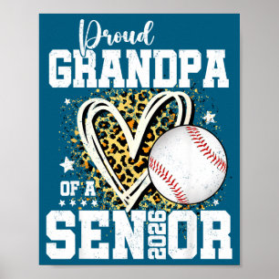 Proud Grandpa Of A 2026 Senior Baseball Graduation Poster