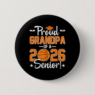 Proud Grandpa Of A Cl 2026 Senior Grandfather Bask 6 Cm Round Badge