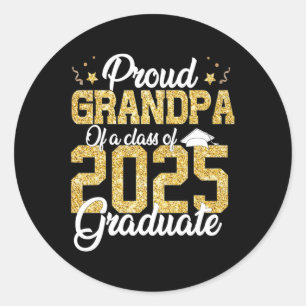 Proud Grandpa Of A Cl Of 2025 Graduate Senior Grad Classic Round Sticker