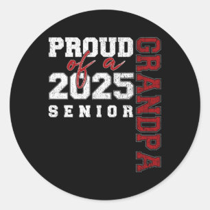 Proud Grandpa Of A Cl Of 2025 Senior Graduation 25 Classic Round Sticker