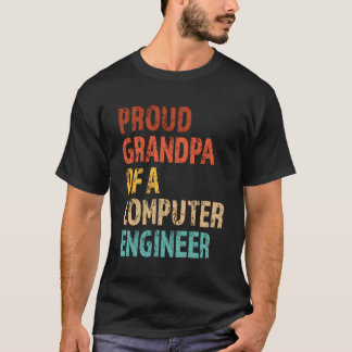 Proud Grandpa Of A Computer Engineer Vintage Typog T-Shirt